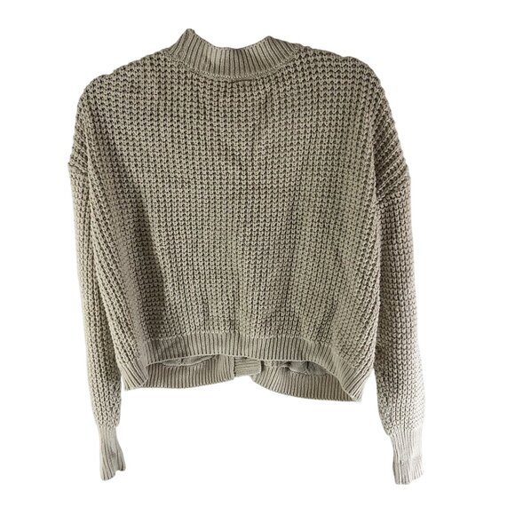 a.n.a Womens Cardigan Sweater Cable Knit Oversized Chunky Knit Pockets Beige XS - Picture 2 of 4